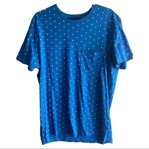 Blue geometric pocket shirt